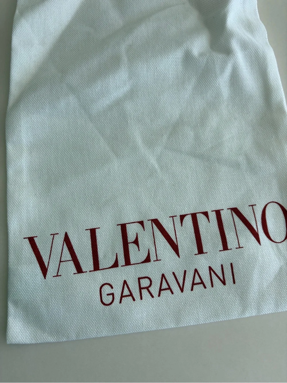 Valentino Garavani White Dust Bag with Red Logo - New